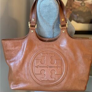 Tory Burch Brown Leather Tote Bag